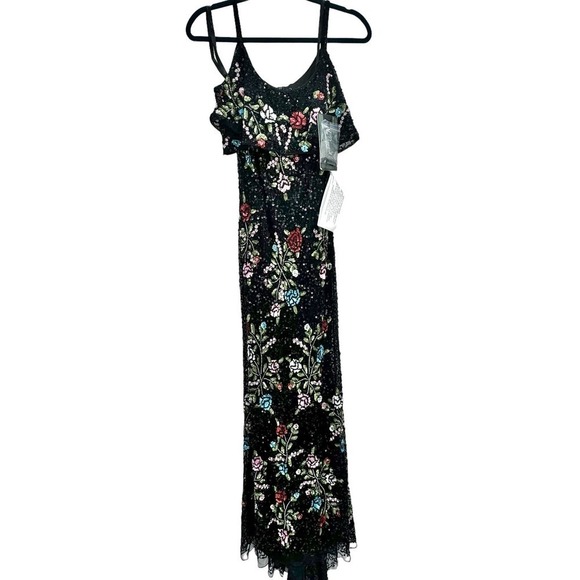 MAC DUGGAL Women's Black/Multi Prom Dress Gown Maxi Size 4 NWT - Picture 10 of 12